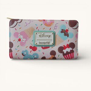 Loungefly Disney Dessert Cupcake Zip Around Wallet Mickey Minnie